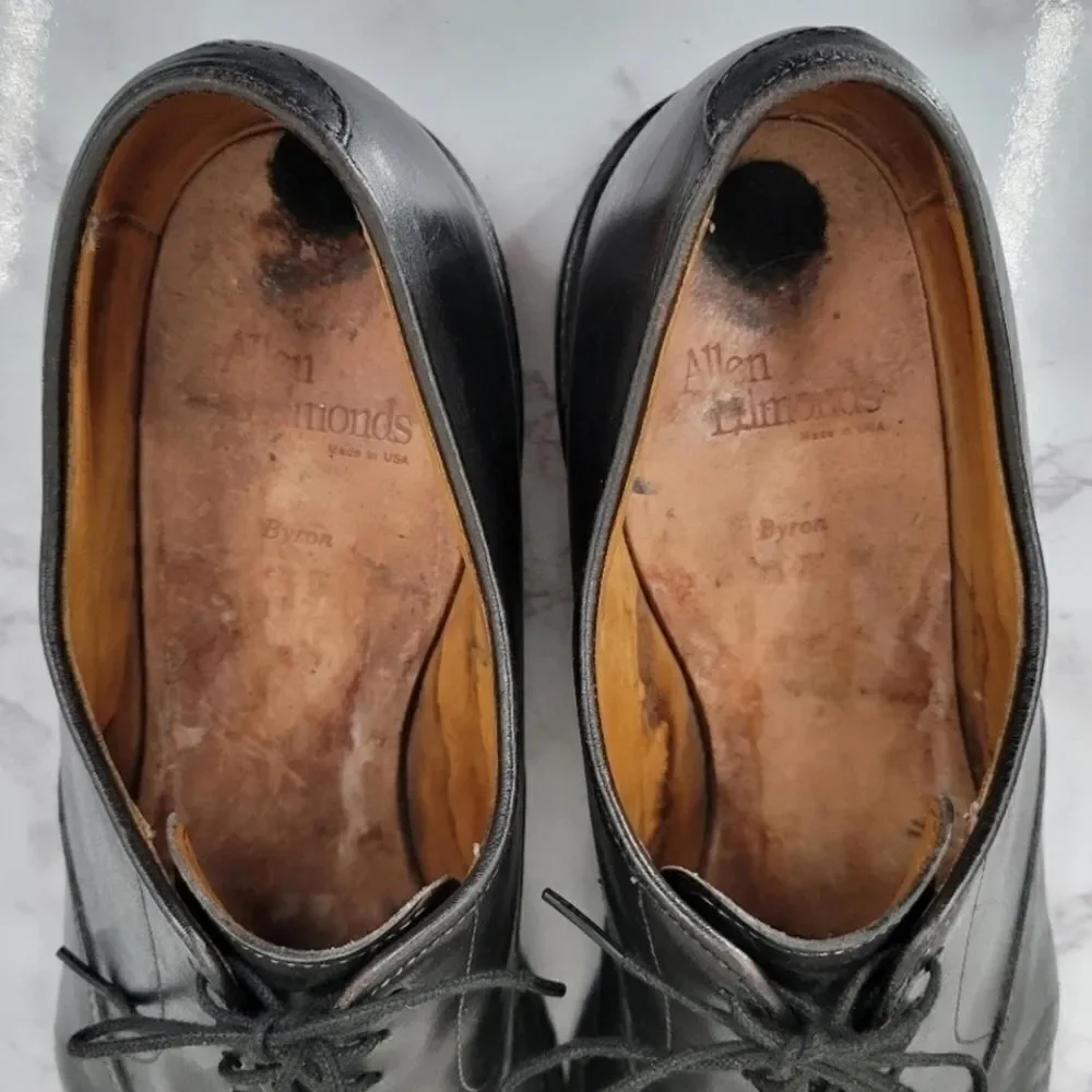 Allen Edmonds Byron Men's Size 13 Black Leather Dress Shoes Lace Up